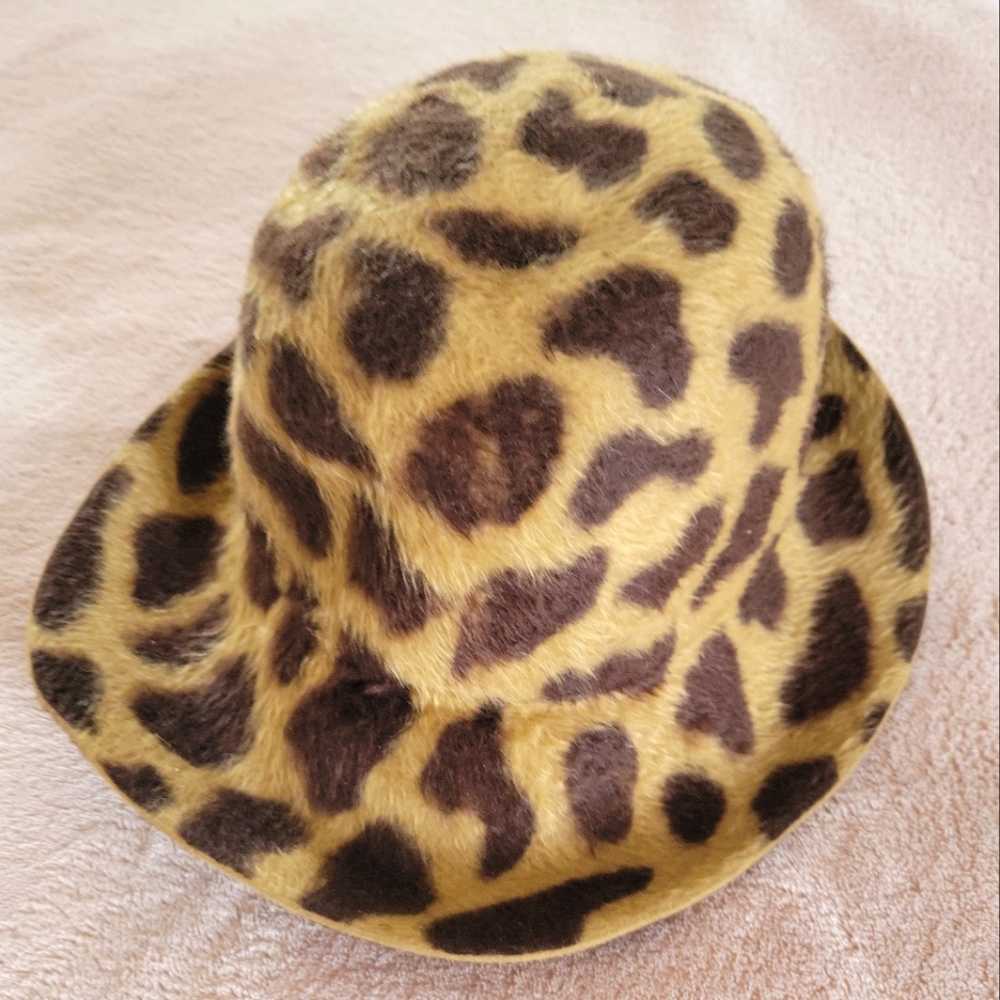 Vintage 1950's Beaver Felt Giraffe Print Hat by Georgette - Picture 9 of 14
